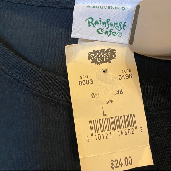 Rainforest Cafe Long sleeve tshirt souvenir new with tags black and purple large - Picture 2 of 3